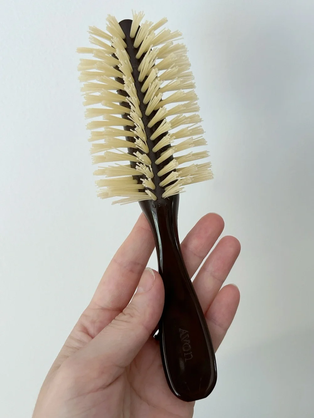 Vintage Avon Hair Brush Half Round Bristle Brown